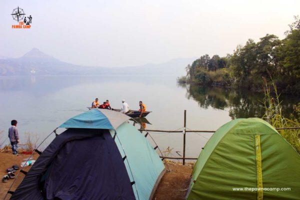 Camping and boating at campsite E